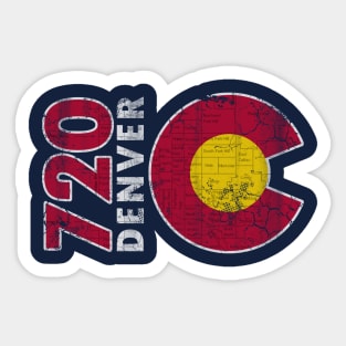 Vintage 720 Denver Colorado Flag Map Home Sticker